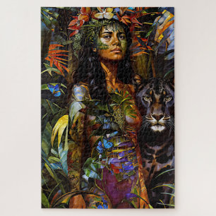 "Yaraquim" Jaguar Blossom - Frauen in Amazonien Puzzle