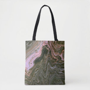 Yard Hund 3 Pink Green Fluid Abstrakt Tote Bag