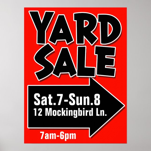 YARD SALE, anpassbares Poster (Vorne)