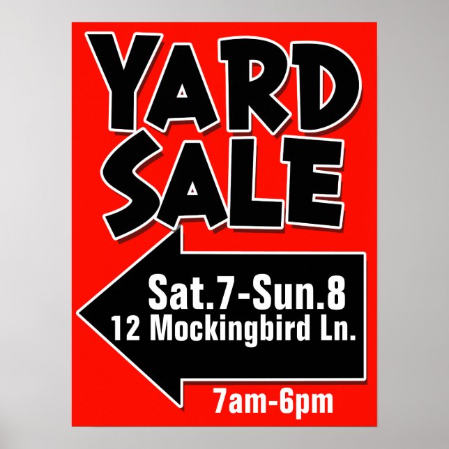 YARD SALE, anpassbares Poster (Vorne)