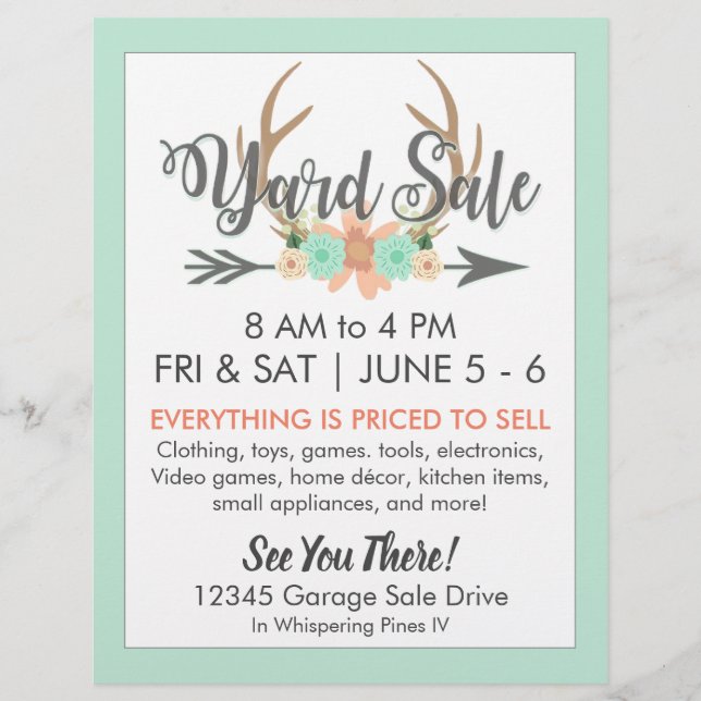 Yard Sale Flyer Template (Vorne)