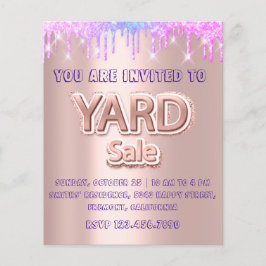 Yard Sale Garage Sale Holograph Tropfens Rose Flyer
