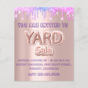 Yard Sale Garage Sale Holograph Tropfens Rose Flyer