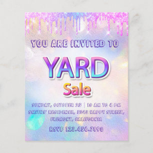 Yard Sale Garage Sale Holograph Tropfens Spark Flyer
