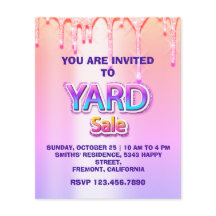 Yard Sale Garage Sale Holographic Pink Ombre Tropf