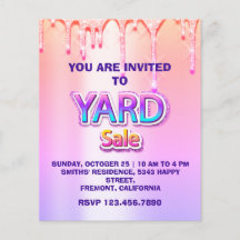 Yard Sale Garage Sale Holographic Pink Ombre Tropf
