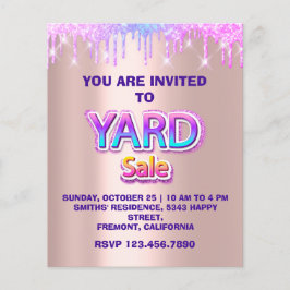 Yard Sale Garage Sale Holographic Rose Tropfen Flyer