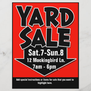 YARD SALE individuell anpassbarer Flyer/Poster Flyer
