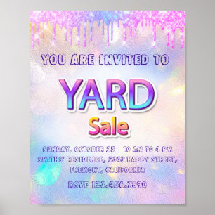 Yard Sale Zuhause Tropfens Holographic Glitzern Ev Poster