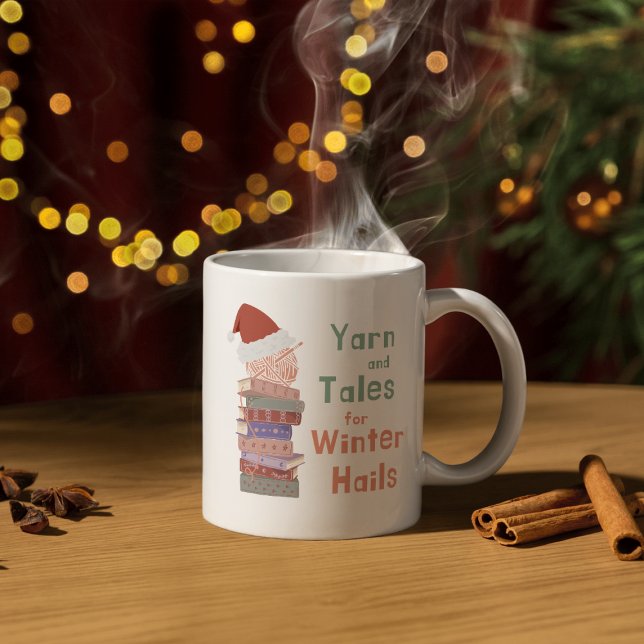 Yarn and Tales for Winter Hails Christmas  Kaffeetasse (Von Creator hochgeladen)