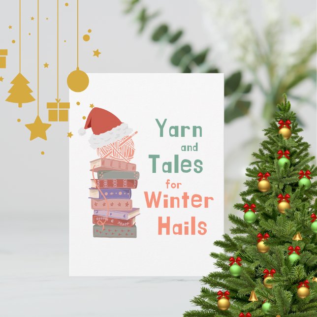 Yarn and Tales for Winter Hails Christmas  Postkarte (Von Creator hochgeladen)