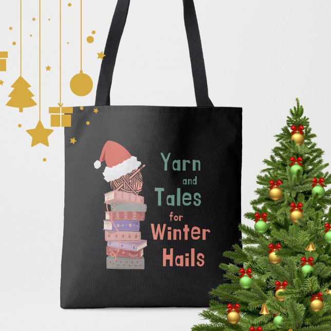 Yarn and Tales for Winter Hails Christmas  Tragetaschen Mit Langen Trägern (Von Creator hochgeladen)