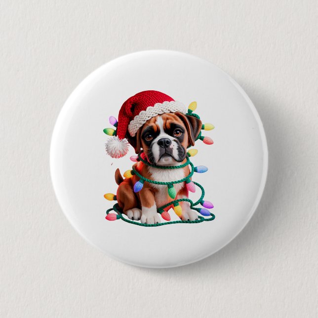 Yarn Boxer Dog Sewing Knitting Crocheting Christma Button (Vorderseite)