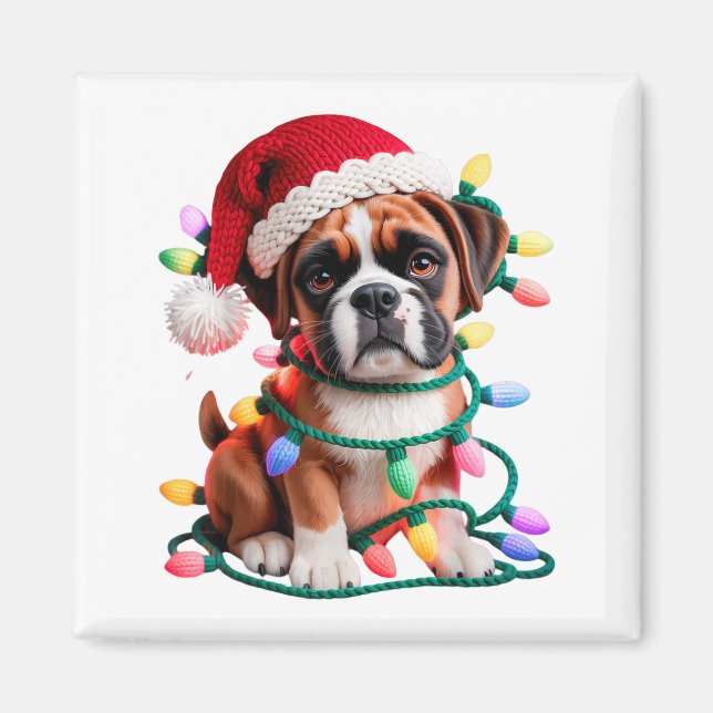 Yarn Boxer Dog Sewing Knitting Crocheting Christma Magnet (Vorne)