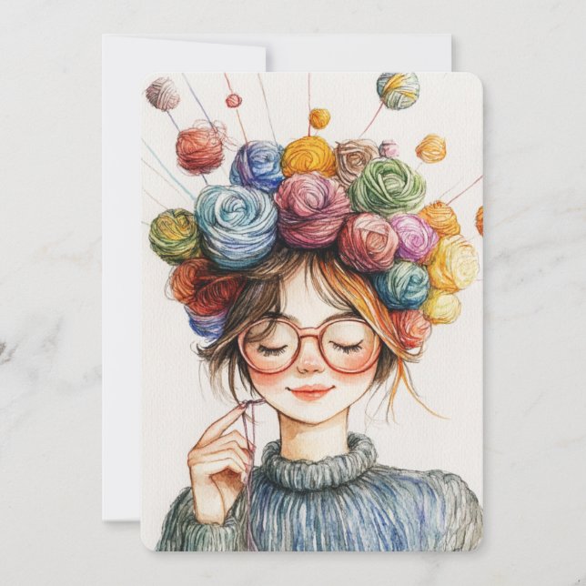 Yarn Crown Knitters Friedliches Weihnachtswerk Feiertagskarte (Vorderseite)