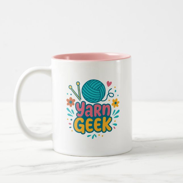 Yarn Geek Strick Zweifarbig Tasse (Links)