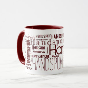 Yarn HANDSPUN! Typografie Red Maroon Tasse