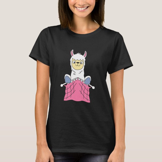 Yarn Knitters Knittern Llama Llama T-Shirt (Vorderseite)