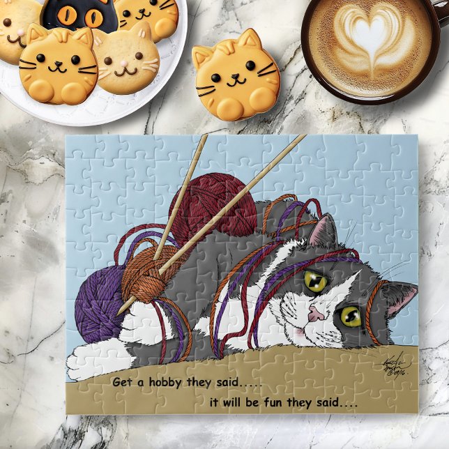 Yarn Knitting Funny Cat Puzzle (Von Creator hochgeladen)