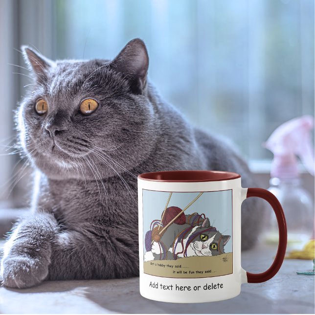 Yarn Knitting Funny Cat Tasse (Von Creator hochgeladen)