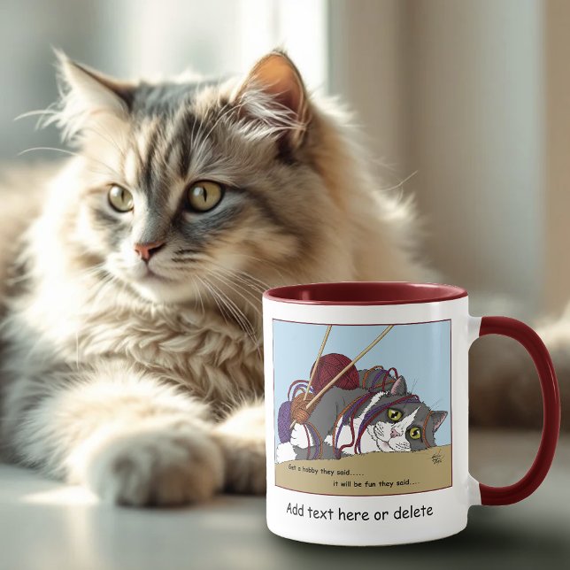 Yarn Knitting Funny Cat Tasse (Von Creator hochgeladen)