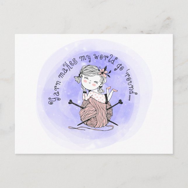 Yarn macht meine Welt Postkarte (Vorderseite)