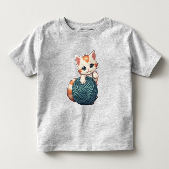 Yarn Play - Kitten Kleinkind T-shirt (Vorderseite)