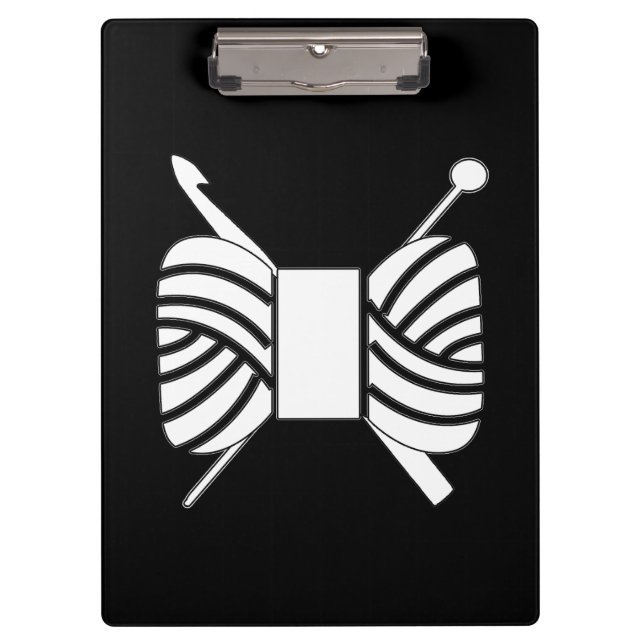 Yarn Skein Strick & Crochet Crafts {Dark} Klemmbrett (Vorderseite)