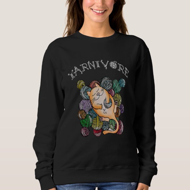 yarnivore cat sweatshirt (Vorderseite)