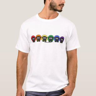Yarnoholics anonyme flaumige Regenbogen-Schafe T-Shirt