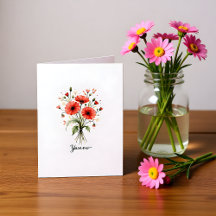 Yarrow Floral  Blank Note Card