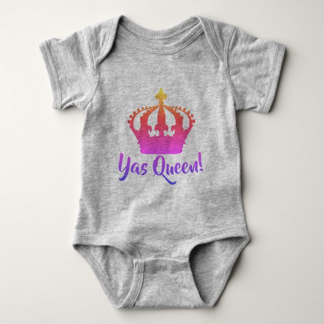 Yas Queen! Rainbow-Farbe Baby-Stil Baby Strampler (Vorderseite)