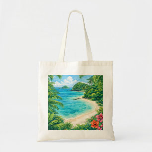 Yasawa-Inseln Fidschi-Tropischer Strand und Hibisk Tragetasche