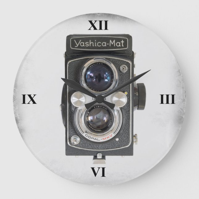 Yashica-Mat Große Wanduhr (Vorderseite)