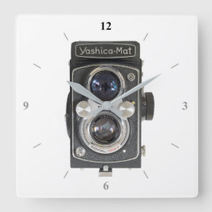 Yashica-Mat Quadratische Wanduhr