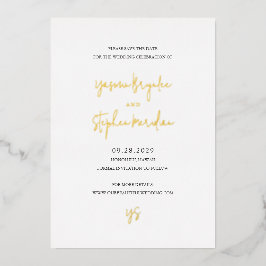 Yasmin Moderne Hochzeit Save the Date Folieneinladung