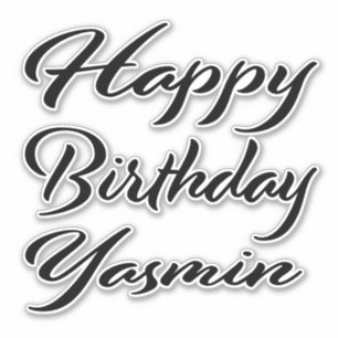 Yasmin Name Vorname black Sticker Geburtstag
