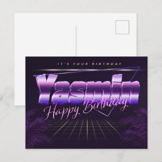 Yasmin Name Vorname lila Postkarte Geburtstag