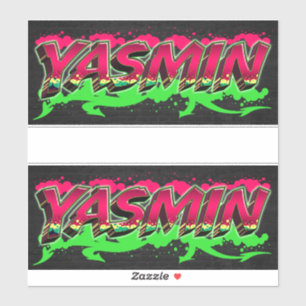 Yasmin Vorname Name Graffiti Aufkleber Sticker