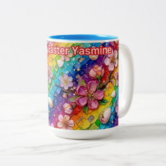 YASMINE ~ OSTERBLUMEN ~ Sehr süß ~ Zweifarbige Tasse