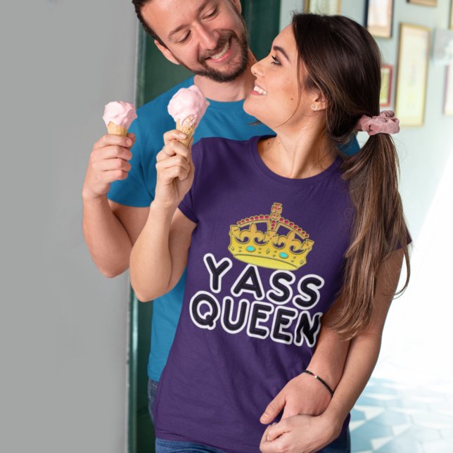 Yass Queen Gold Crown Princess Yas Kween Dark T-Shirt (Von Creator hochgeladen)