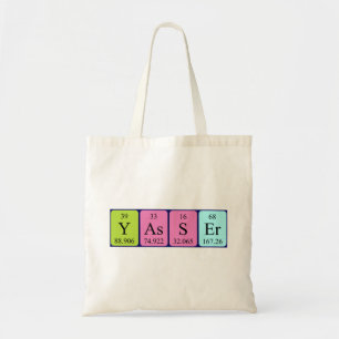 Yasser periodic table name tote bag tragetasche