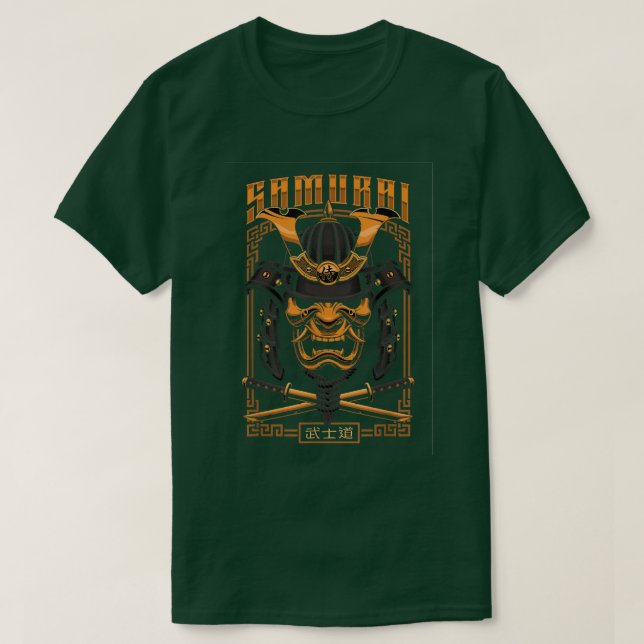 Yasuke Black Japanisch Samurai Bushido Warrior Kat T-Shirt (Design vorne)