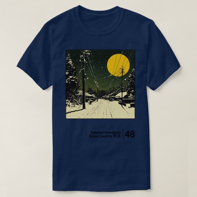Yasunari Kawabata Minimal Style Graphic Artwork T-Shirt (Design vorne)