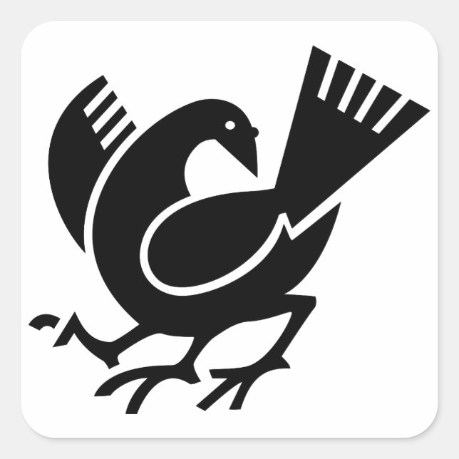 Yata crow quadratischer aufkleber (Vorderseite)