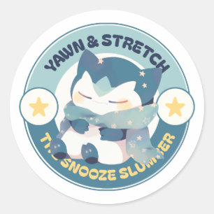 Yawn Stretch Snooze Slummer Funny Runder Aufkleber