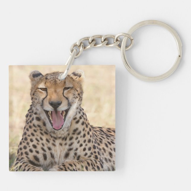Yawning Cheetah Schlüsselanhänger (Rückseite)