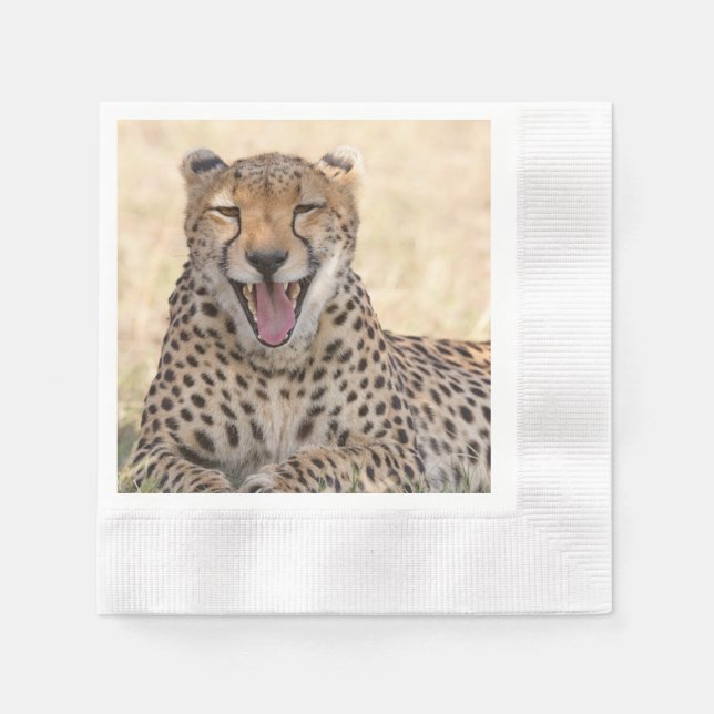 Yawning Cheetah Serviette (Vorderseite)
