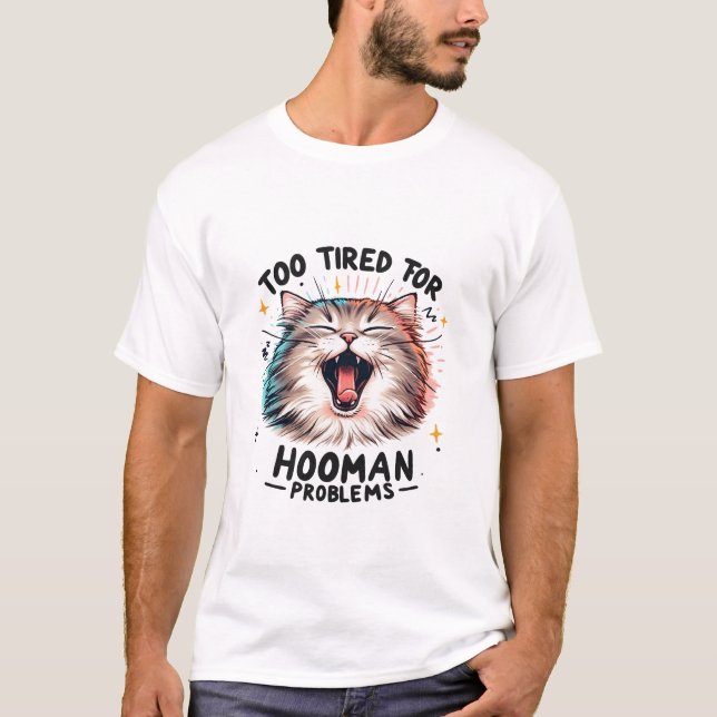 Yawning Kitty Illustration T-Shirt (Vorderseite)