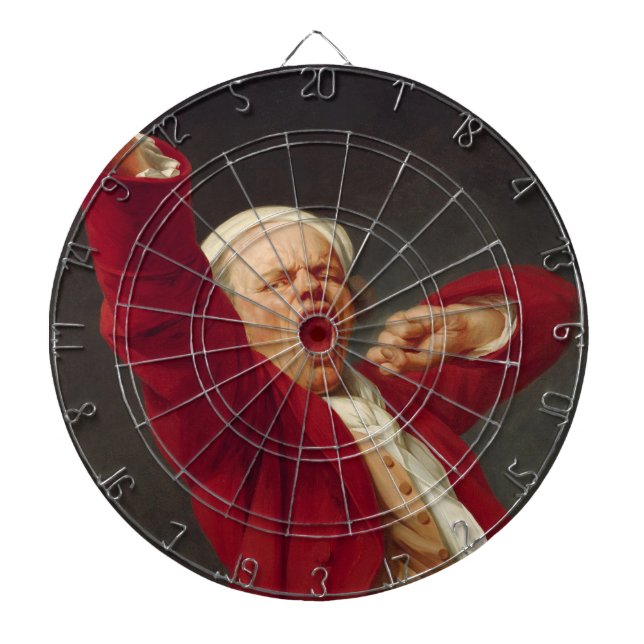Yawning Man (Self-Portrait) (von Joseph Ducreux) Dartscheibe (vorne)